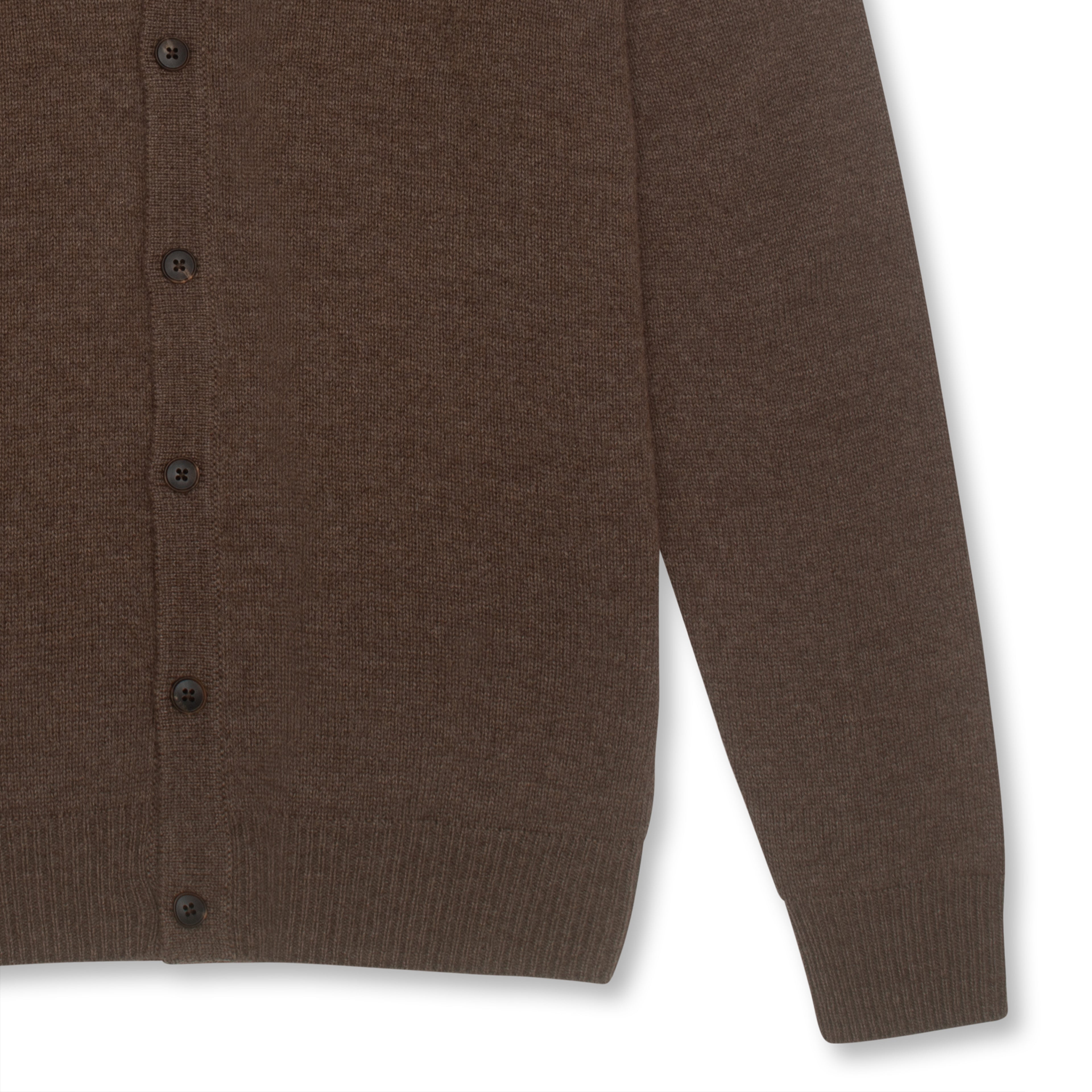 Chocolate Wool &amp; Cashmere Polo Cardigan