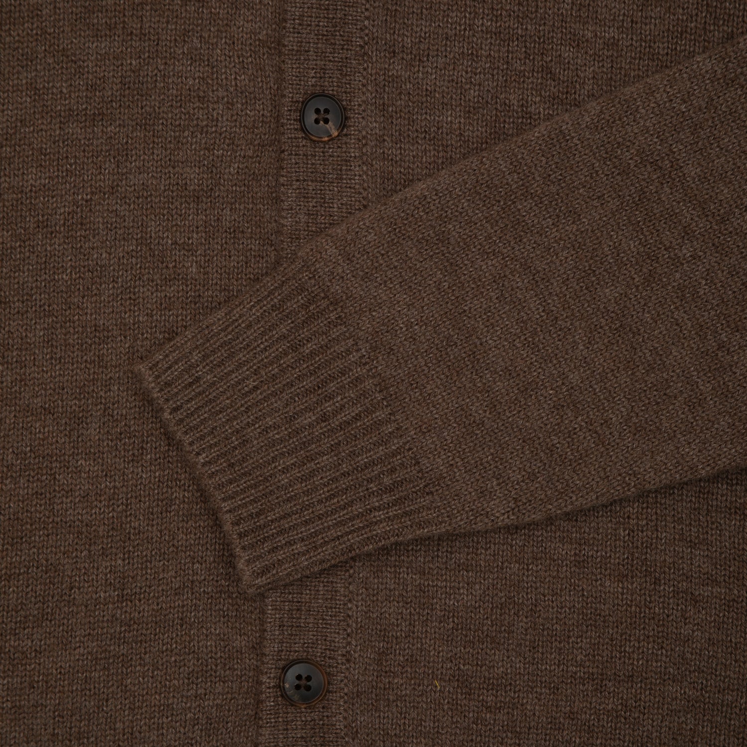 Chocolate Wool &amp; Cashmere Polo Cardigan