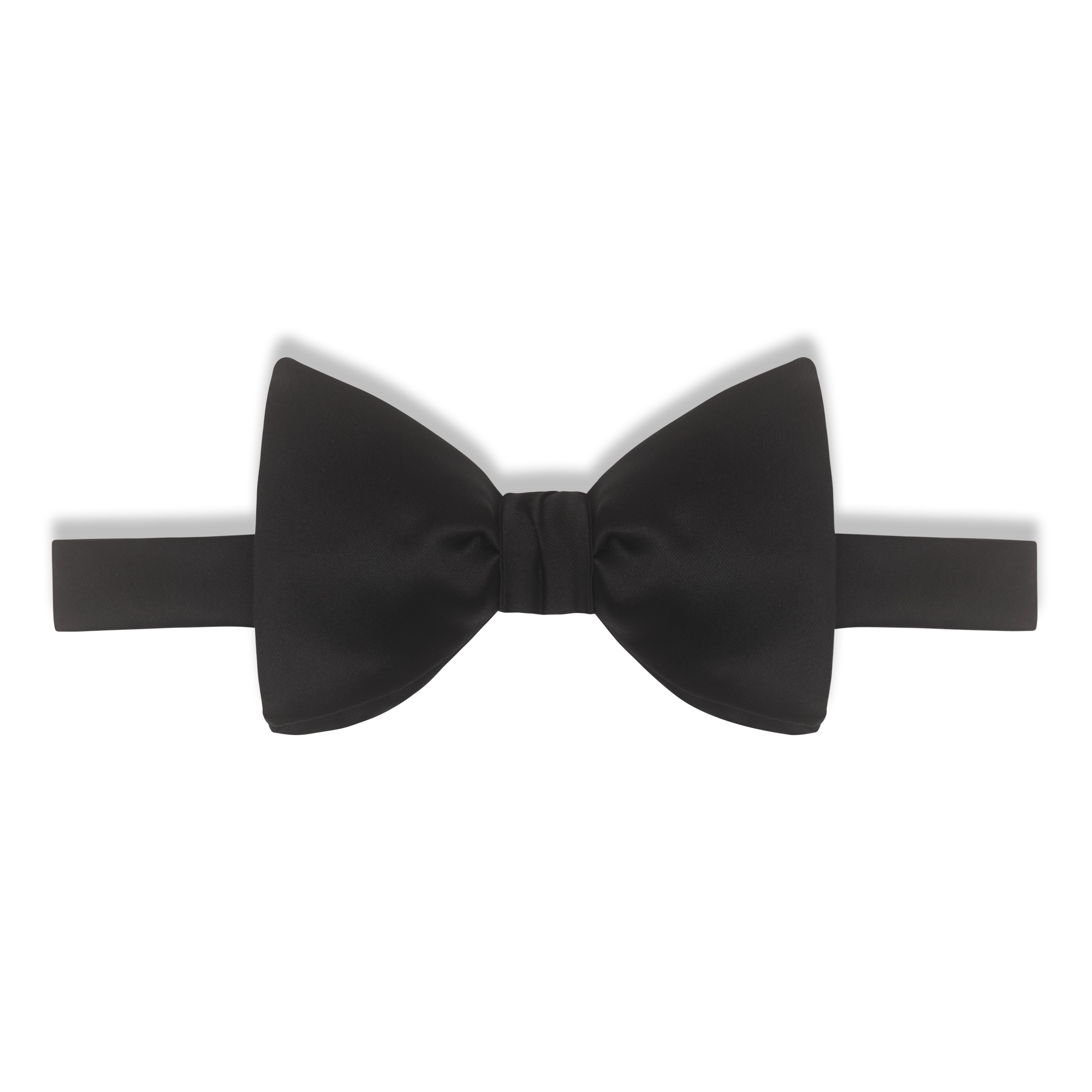 Black Satin Silk Bow Tie