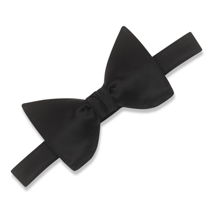 Black Satin Silk Bow Tie