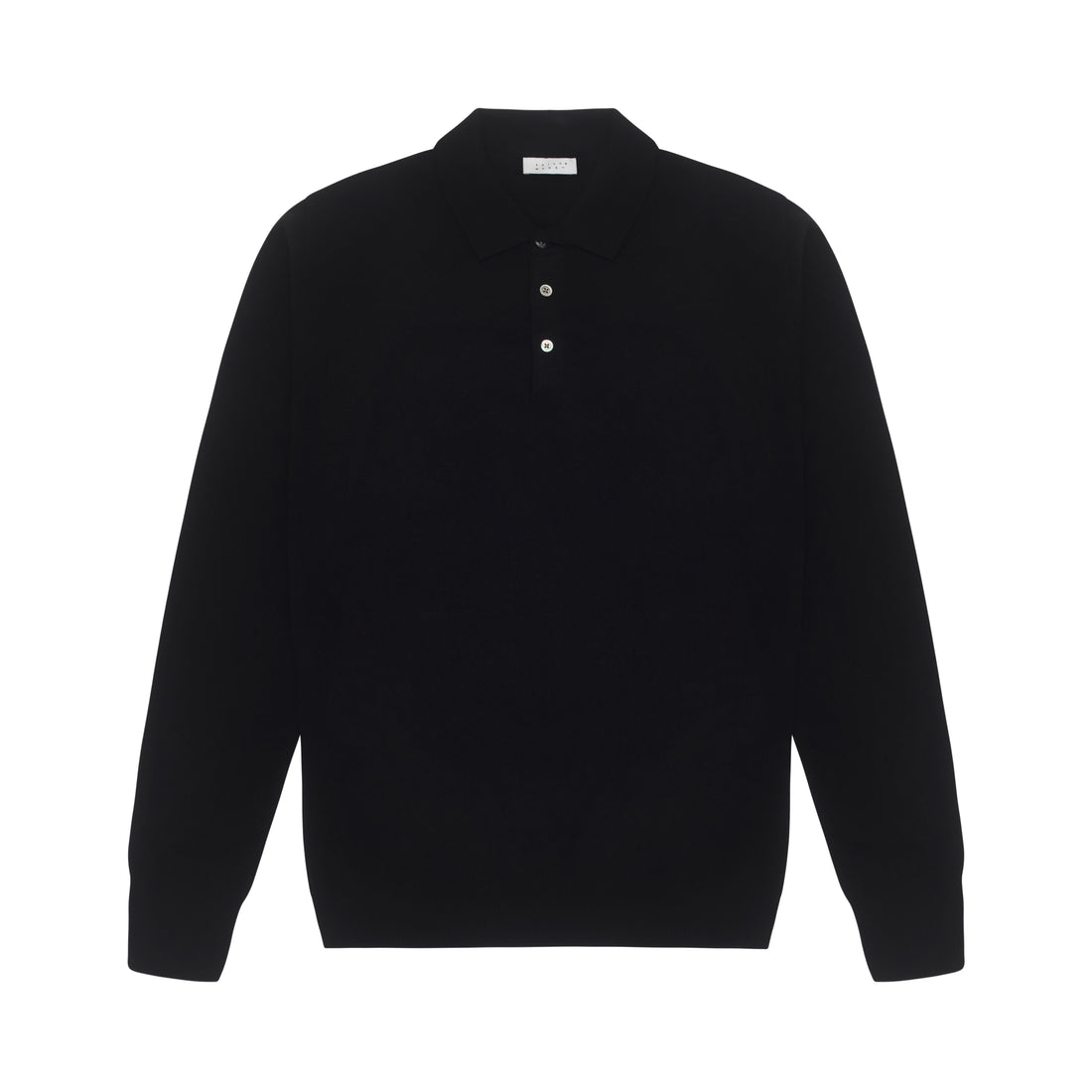 Midnight Blue Pure Cashmere Long Sleeve Polo