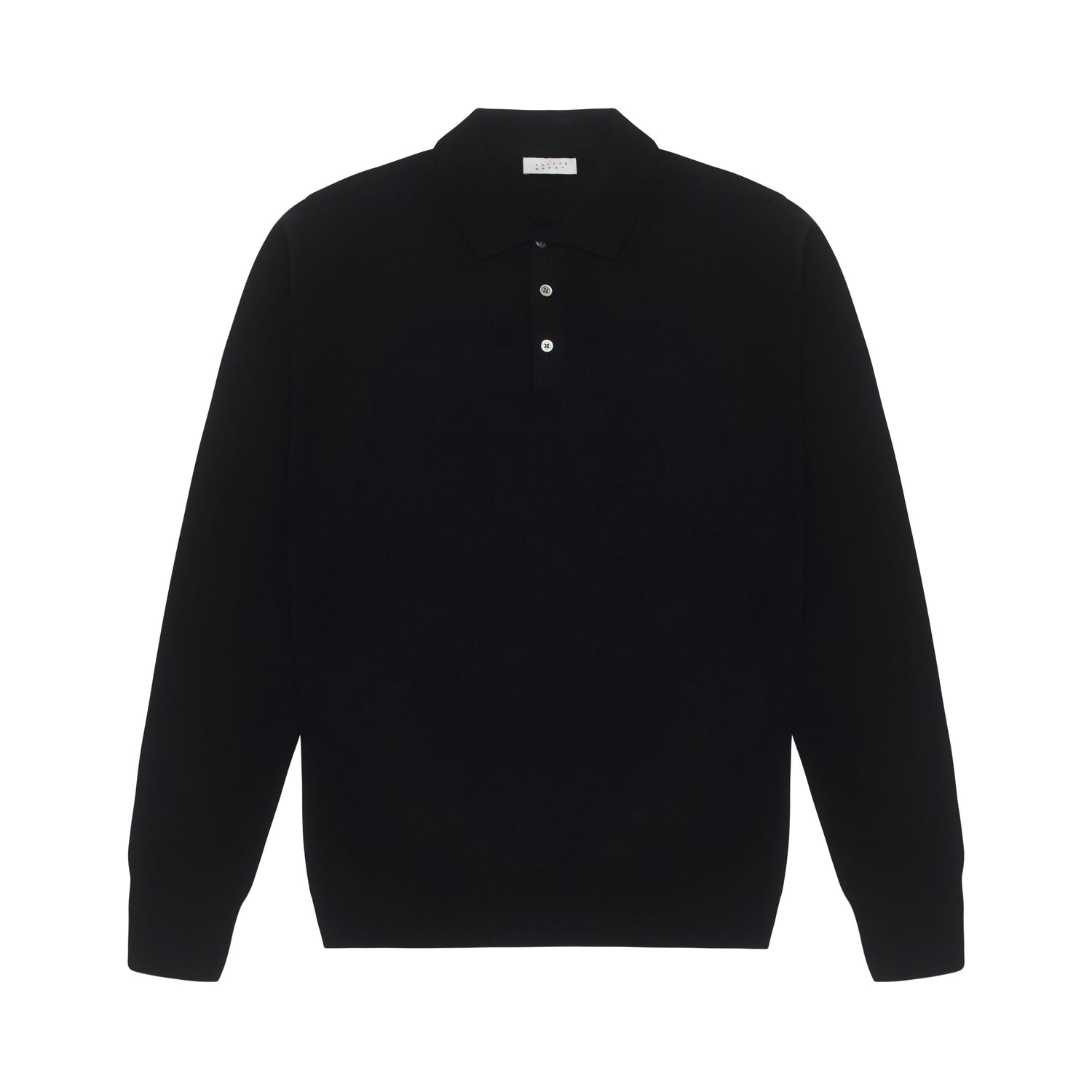 Midnight Blue Pure Cashmere Long Sleeve Polo