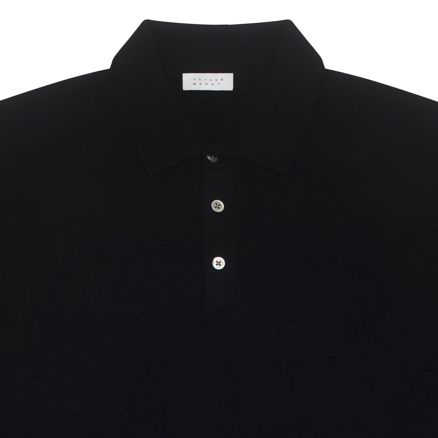 Midnight Blue Pure Cashmere Long Sleeve Polo