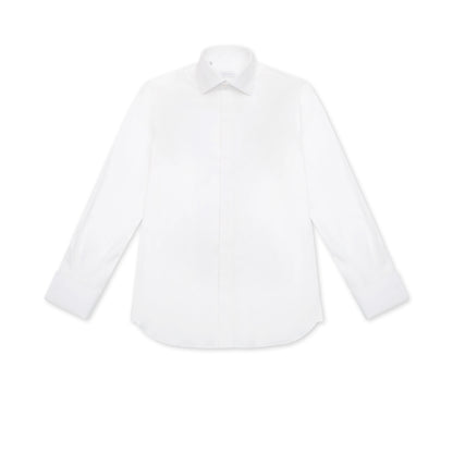 White Dinner Shirt with Fly Front