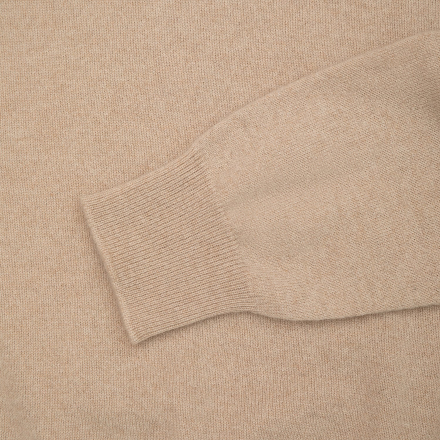 Sand Pure Cashmere Long Sleeve Polo