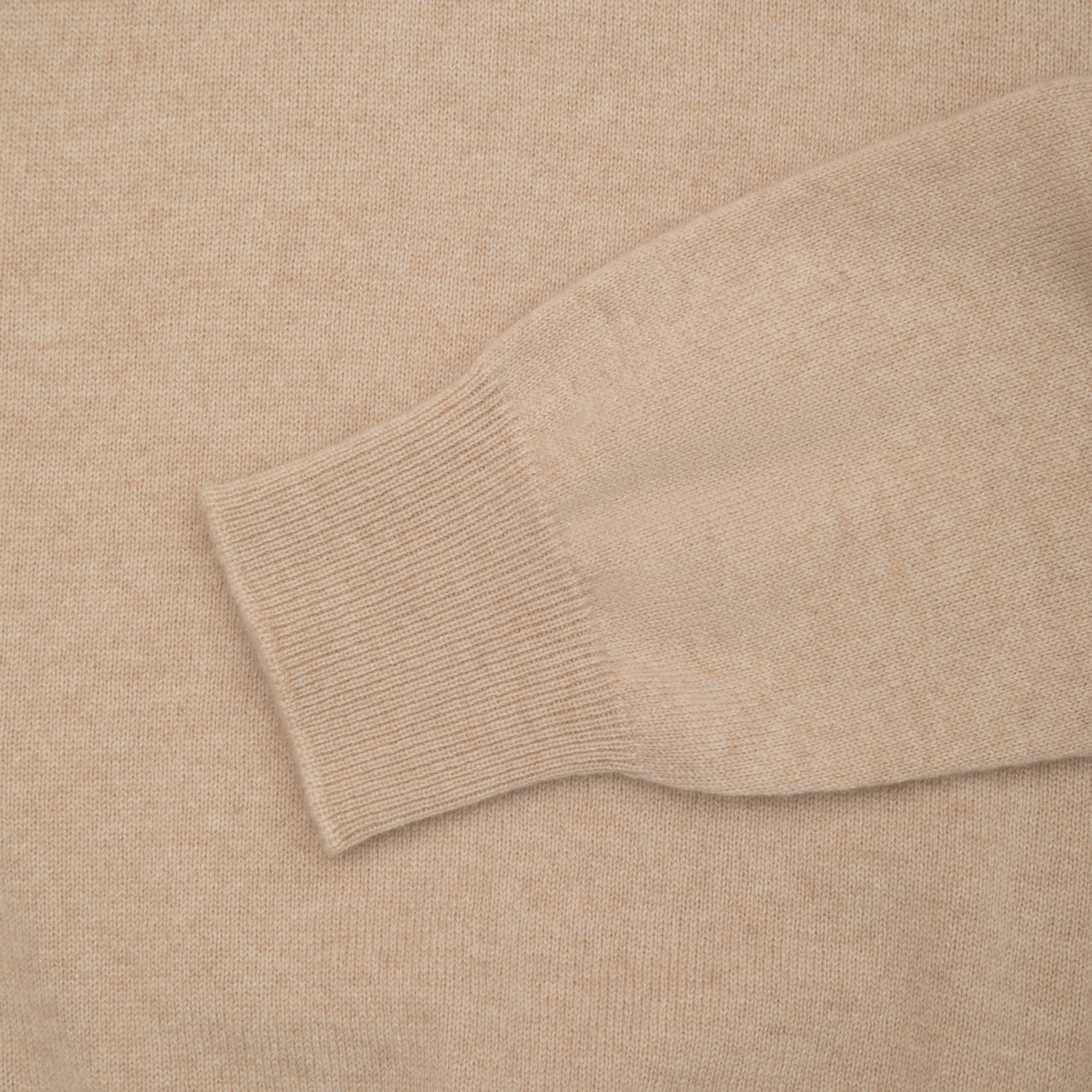 Sand Pure Cashmere Long Sleeve Polo