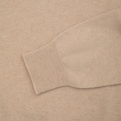 Sand Pure Cashmere Long Sleeve Polo