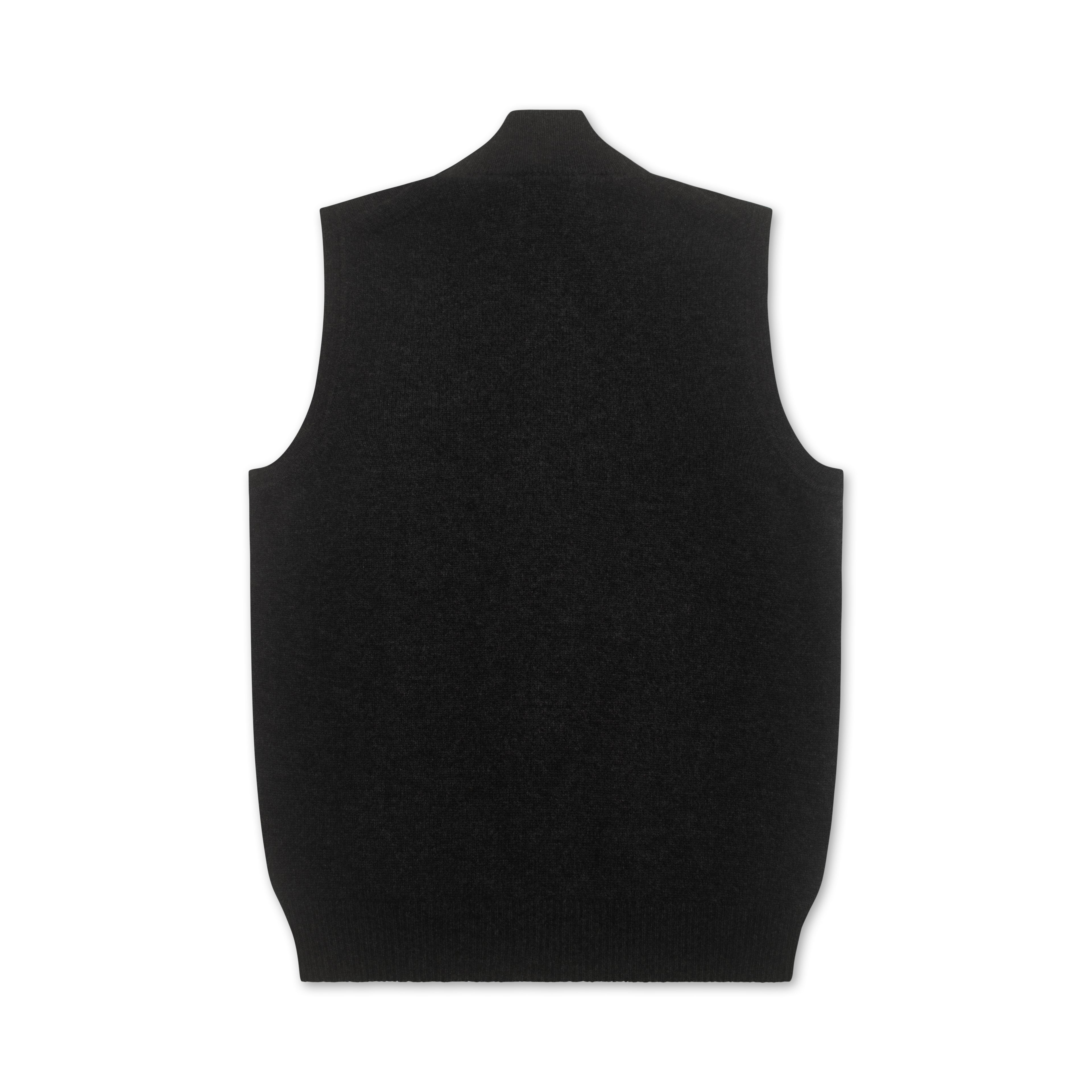 Charcoal Wool &amp; Cashmere Sleeveless Gilet