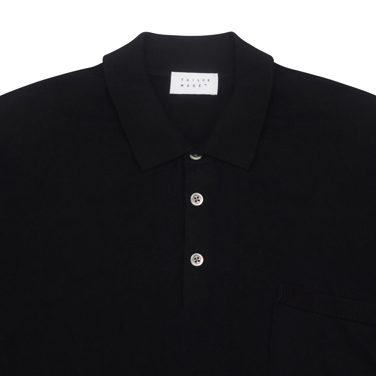 Midnight Blue Cotton &amp; Cashmere Short Sleeve Polo