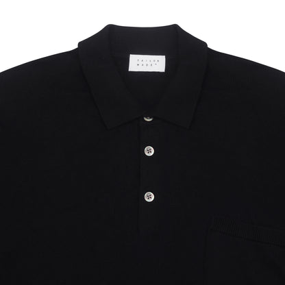 Midnight Blue Cotton &amp; Cashmere Short Sleeve Polo