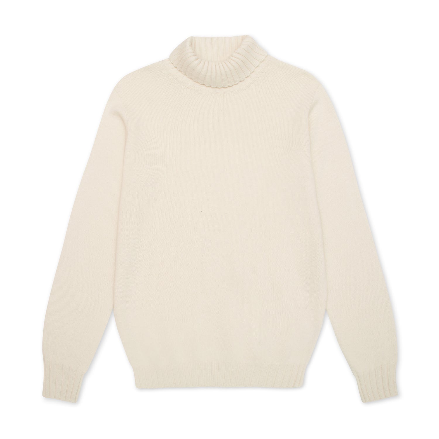 Off White Pure Cashmere Roll Neck