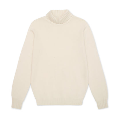 Off White Pure Cashmere Roll Neck