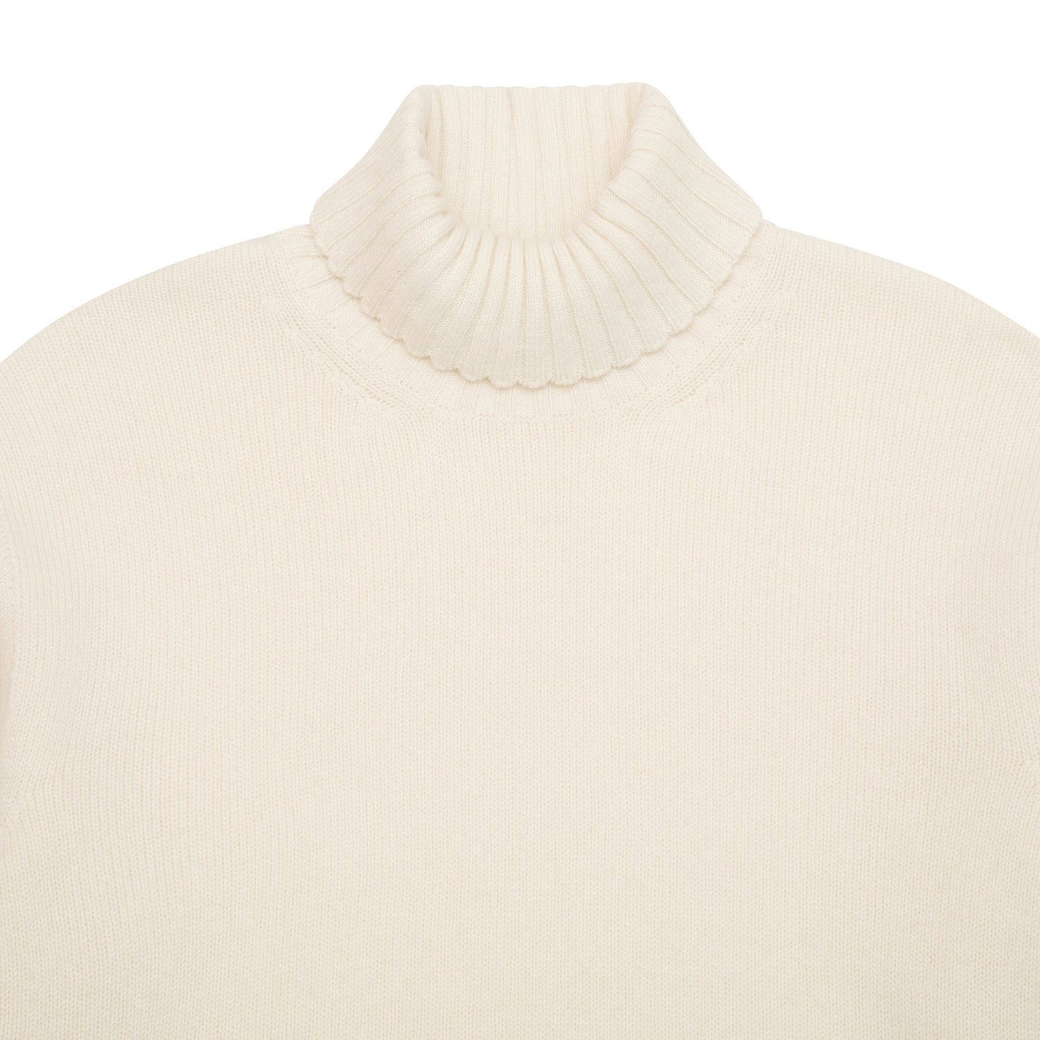 Off White Pure Cashmere Roll Neck