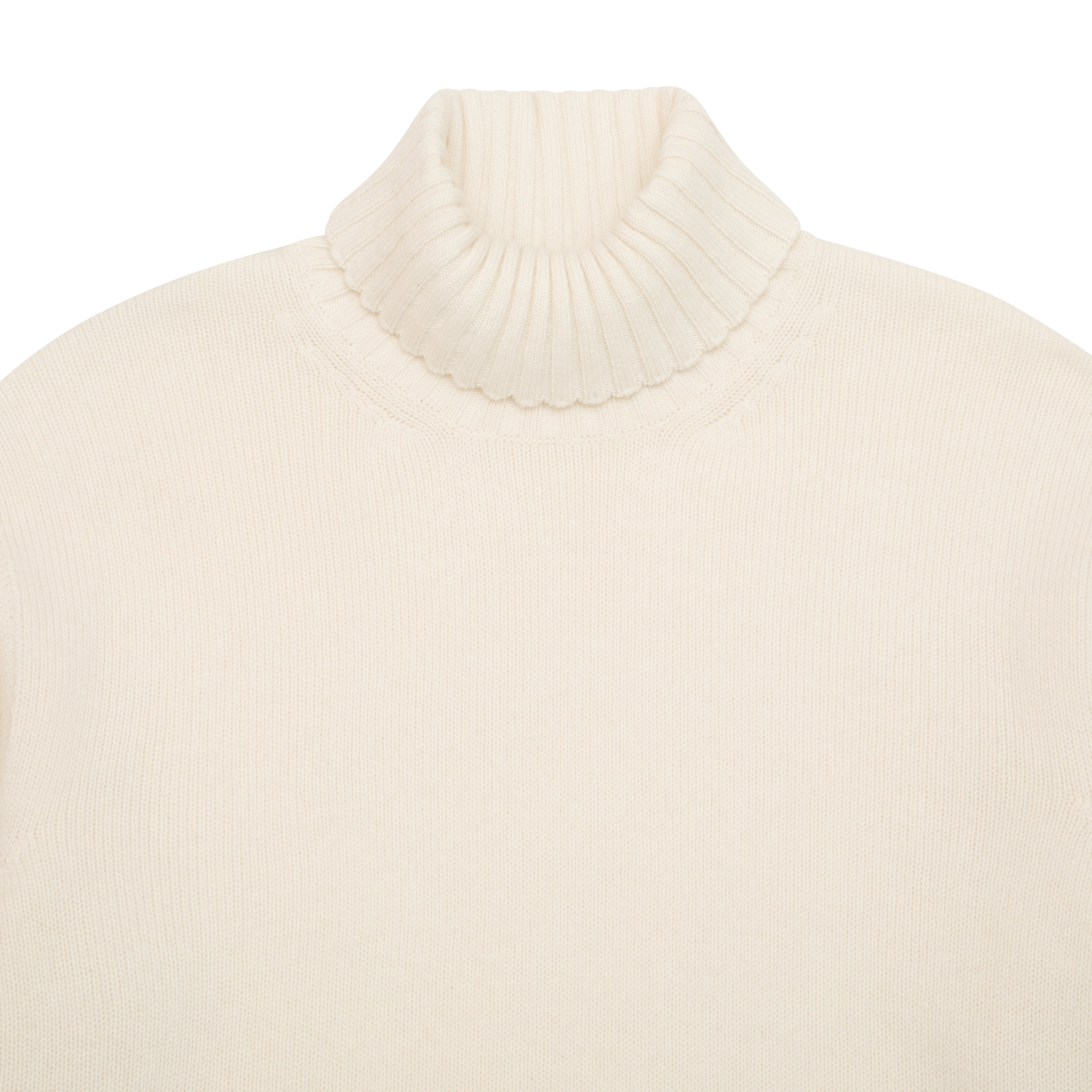 Off White Pure Cashmere Roll Neck