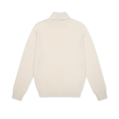 Off White Pure Cashmere Roll Neck